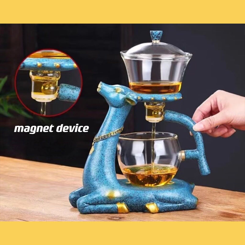 Fouramazingtea+Tea ware+Deer semi-automatic tea set