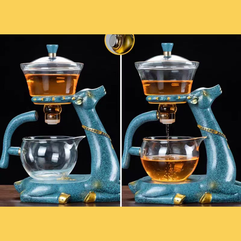 Fouramazingtea+Tea ware+Deer semi-automatic tea set