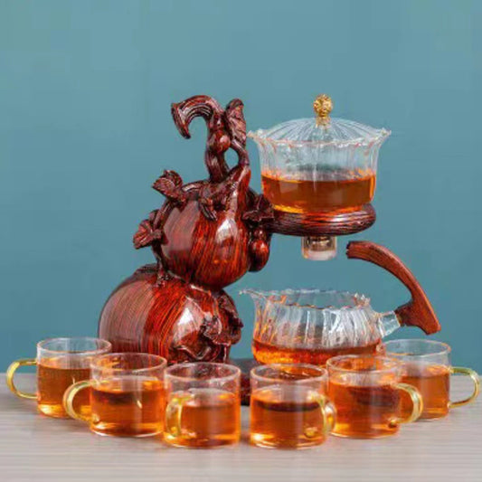 Fouramazingtea+Tea ware+Gourd semi-automatic tea set