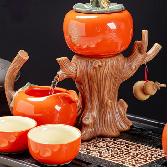 Fouramazingtea+Tea ware+Persimmon semi-automatic tea set